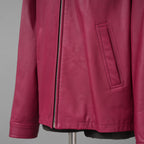 RICK OWENS リックオウエンス / 美品 23SS EDFU / Brad Leather Jacket レザージャケット / RU01C4766-LC / size 48 (FUCHSIA)