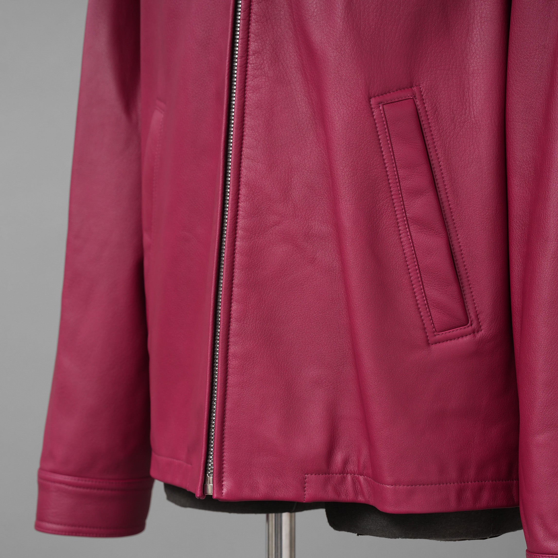 RICK OWENS リックオウエンス / 美品 23SS EDFU / Brad Leather Jacket レザージャケット / RU01C4766-LC / size 48 (FUCHSIA)