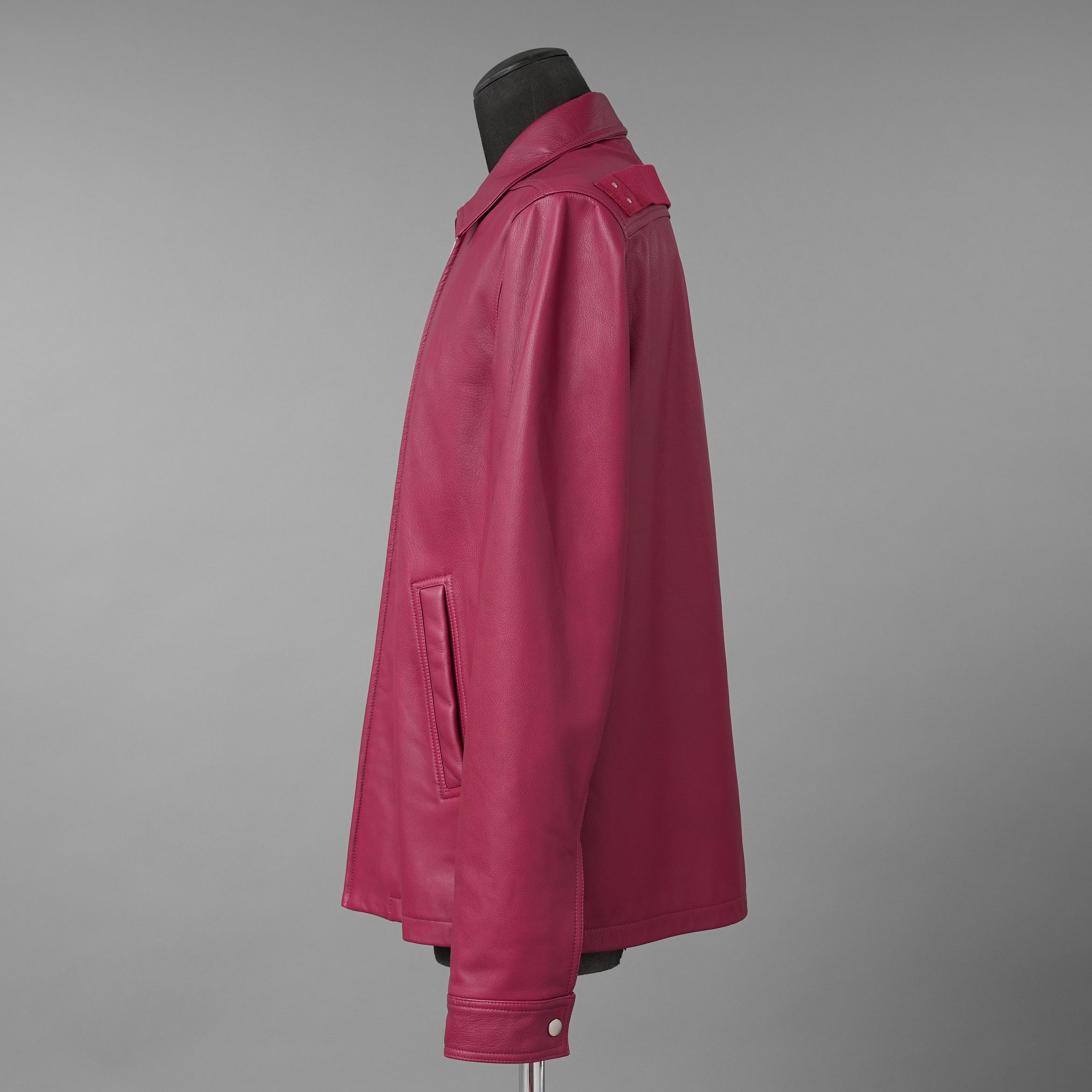 RICK OWENS リックオウエンス / 美品 23SS EDFU / Brad Leather Jacket レザージャケット / RU01C4766-LC / size 48 (FUCHSIA)