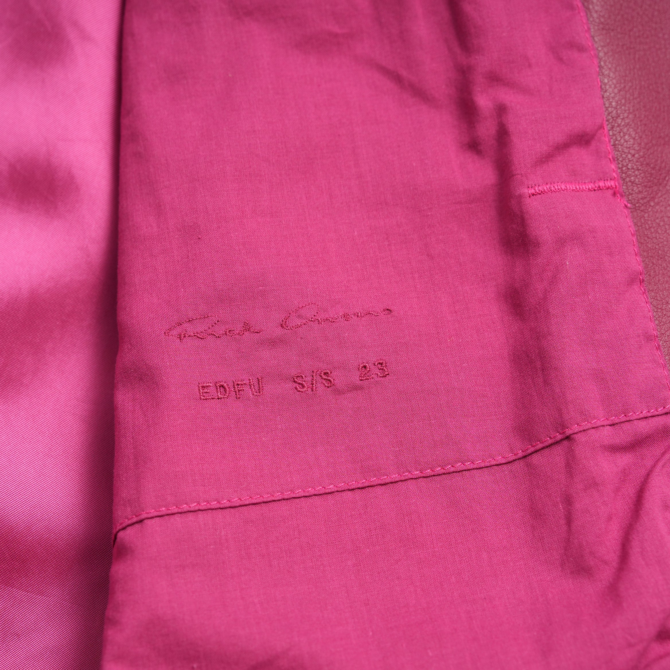 RICK OWENS リックオウエンス / 美品 23SS EDFU / Brad Leather Jacket レザージャケット / RU01C4766-LC / size 48 (FUCHSIA)