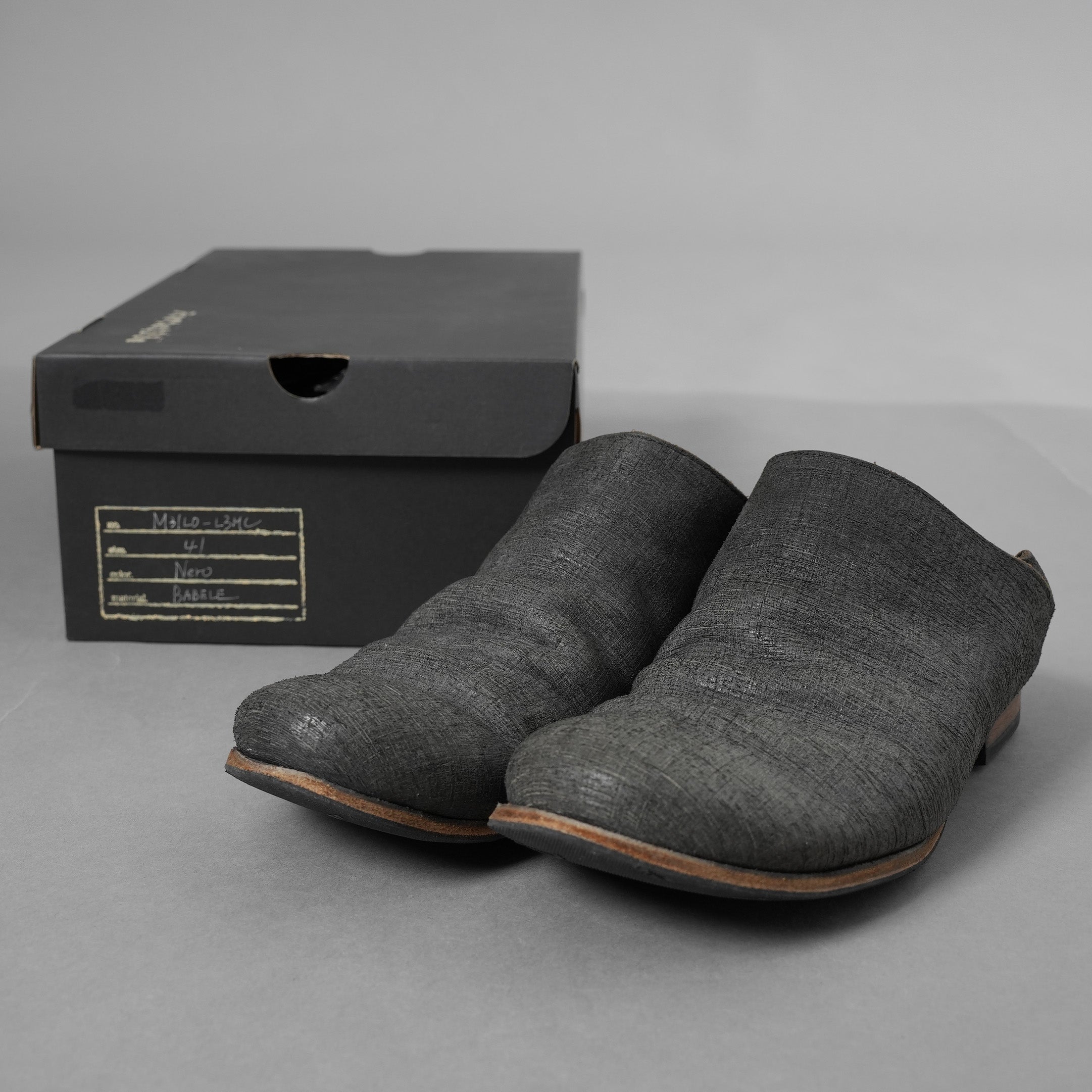 Portaille ポルタユ / 19AW Portaille exclusive Babouche Slipon Shoes BABELE by TEMPESTI  PIOMBO スリッポン シューズ / M31LO-L3MC / size 41 (NERO) 352046-ymu