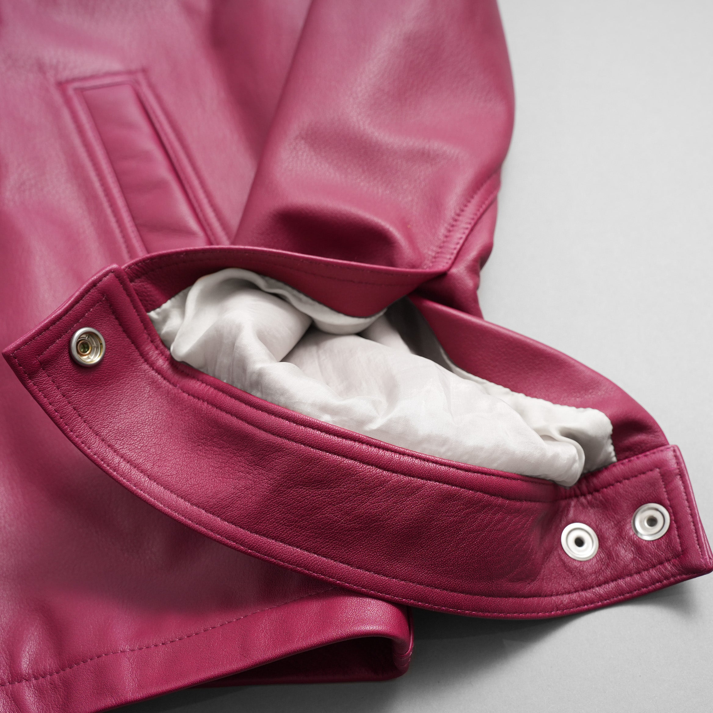 RICK OWENS リックオウエンス / 美品 23SS EDFU / Brad Leather Jacket レザージャケット / RU01C4766-LC / size 48 (FUCHSIA)