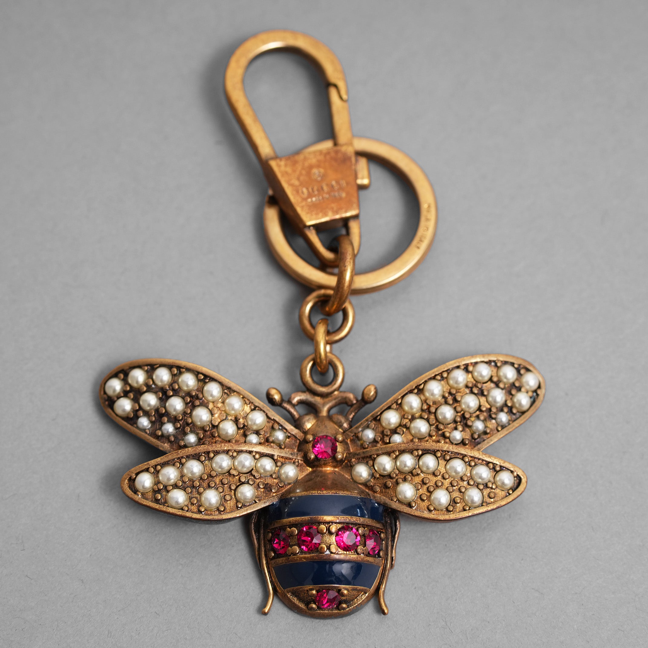 GUCCI グッチ / 美品 2017年 BEE ビジューキーリング チャーム margaret Bee / GOLD
