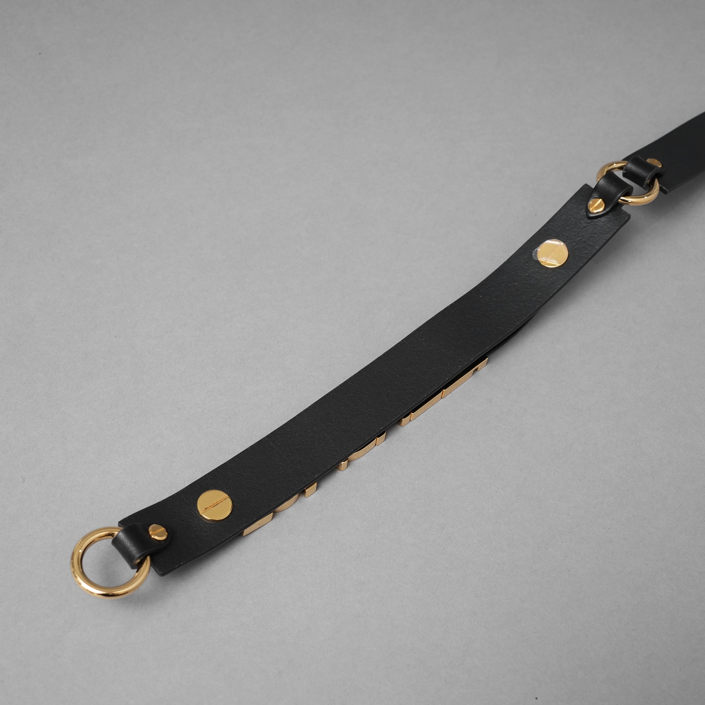 FENDACE フェンダーチェ FENDI x VERSACE コラボ  / 2022年 ロゴ レザー ベルト / 1006694-1A04584_1B00F (BLACK)