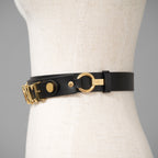 FENDACE フェンダーチェ FENDI x VERSACE コラボ  / 2022年 ロゴ レザー ベルト / 1006694-1A04584_1B00F (BLACK)