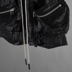 A.F ARTEFACT エーエフアーティファクト / 美品 25SS AIRY CRINKLE NYLON ZIP CARGO SHORTS エアリー クリンクル ナイロン ジップ カーゴ ショーツ パンツ / ag-13053-1 / size 2 (BLACK) 352047-uen