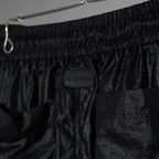 A.F ARTEFACT エーエフアーティファクト / 美品 25SS AIRY CRINKLE NYLON ZIP CARGO SHORTS エアリー クリンクル ナイロン ジップ カーゴ ショーツ パンツ / ag-13053-1 / size 2 (BLACK) 352047-uen