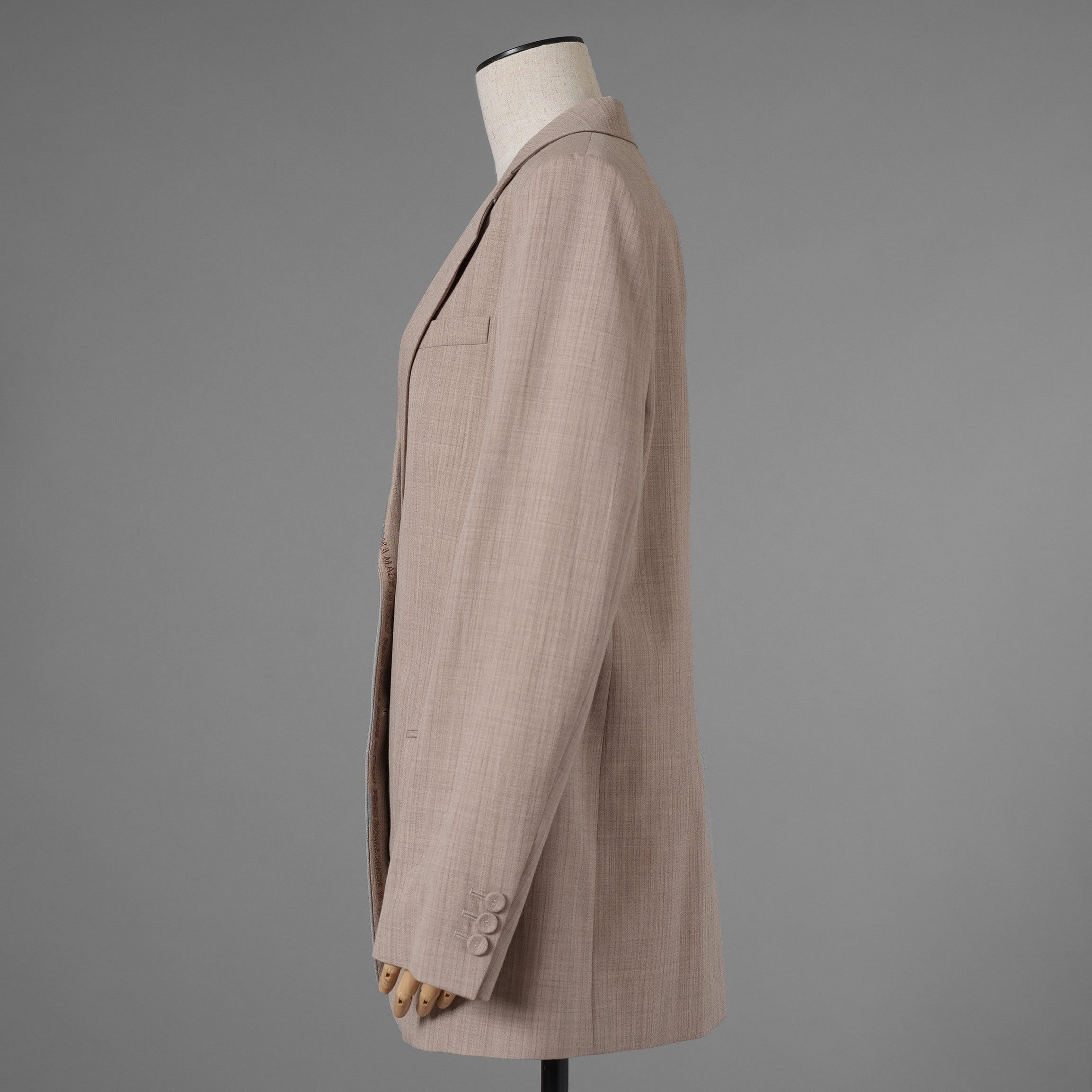 FENDI フェンディ / 美品 23AW ベージュ フランネルブレザー ジャケット パンツ セットアップ / FJ7450 AM3P / FR6511 AM3P / size 40 (BEIGE) レディース 352045-izm