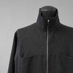新品 m.a + エムエークロス / 25AW zipped tall collar shirt jacket / ジャケット / H252DZ/P / LWV / size 54 (BLACK)