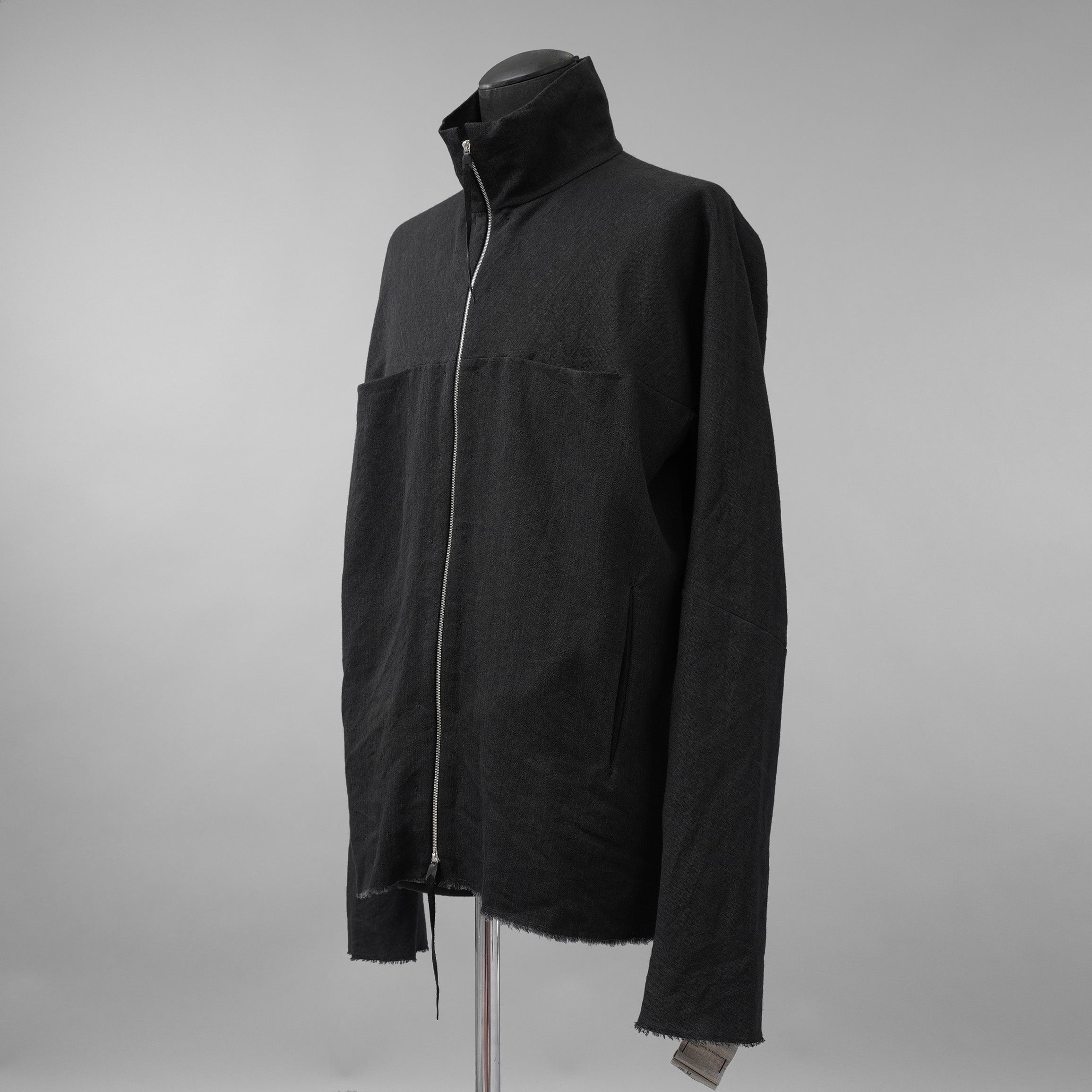 新品 m.a + エムエークロス / 25AW zipped tall collar shirt jacket / ジャケット / H252DZ/P / LWV / size 54 (BLACK)