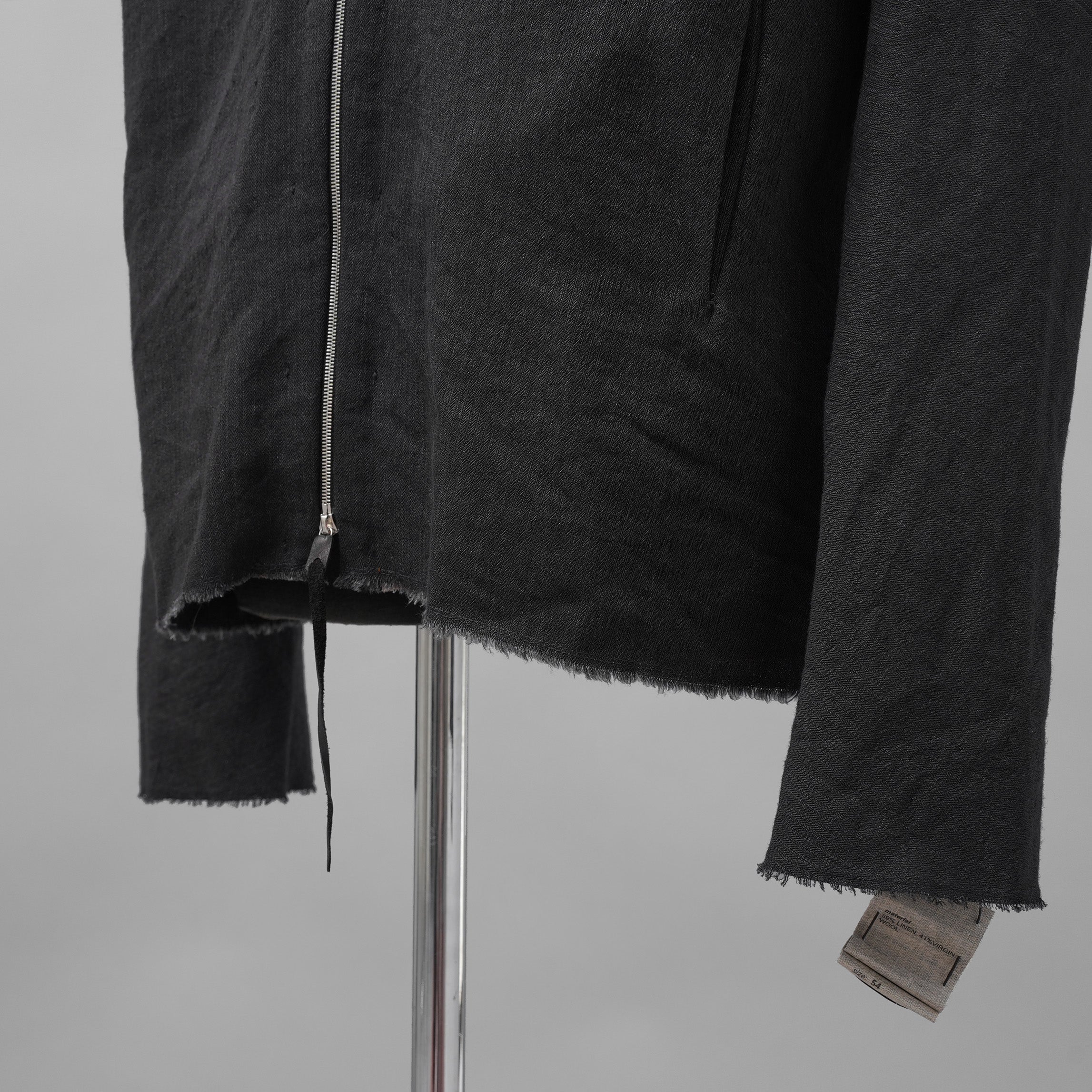 新品 m.a + エムエークロス / 25AW zipped tall collar shirt jacket / ジャケット / H252DZ/P / LWV / size 54 (BLACK)