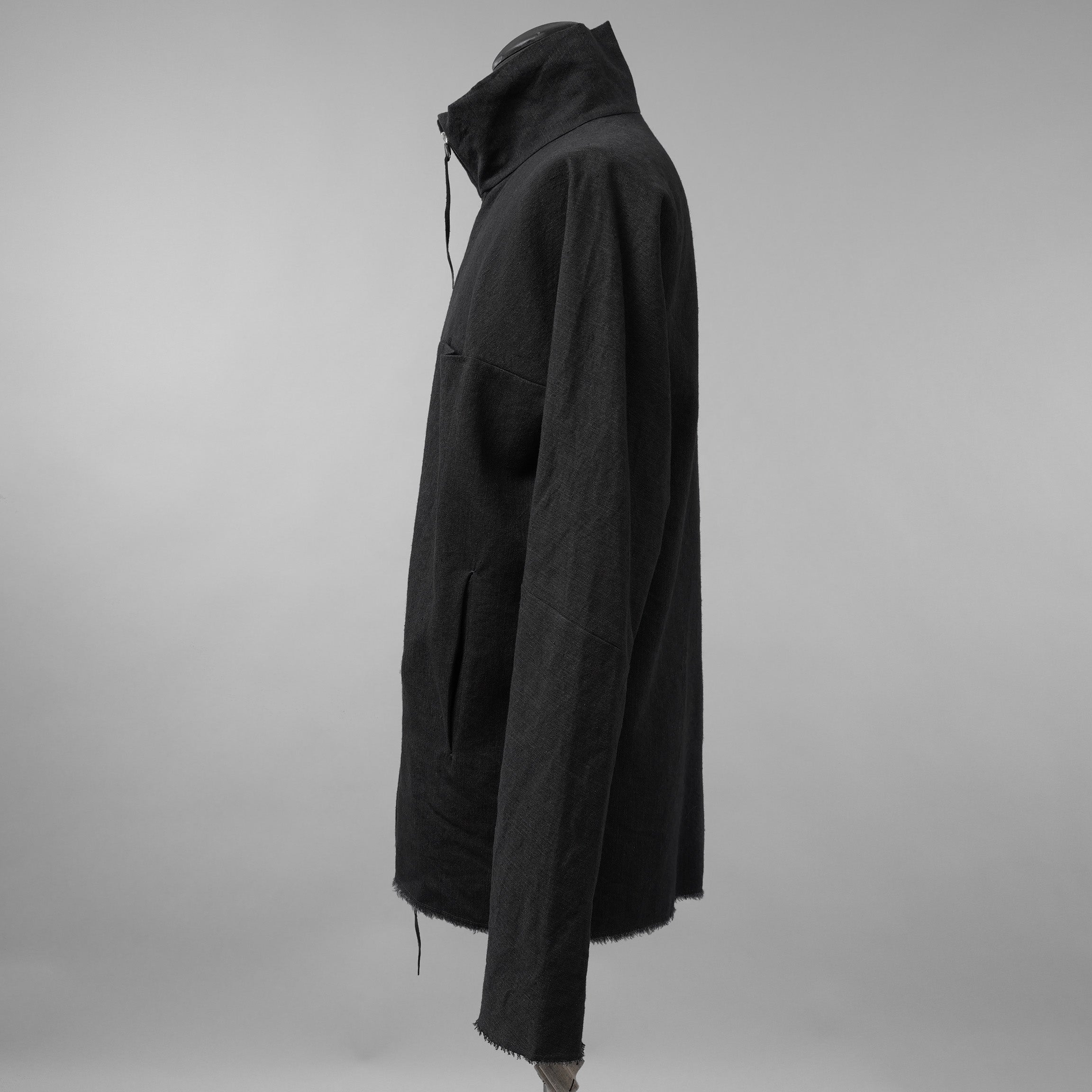 新品 m.a + エムエークロス / 25AW zipped tall collar shirt jacket / ジャケット / H252DZ/P / LWV / size 54 (BLACK)