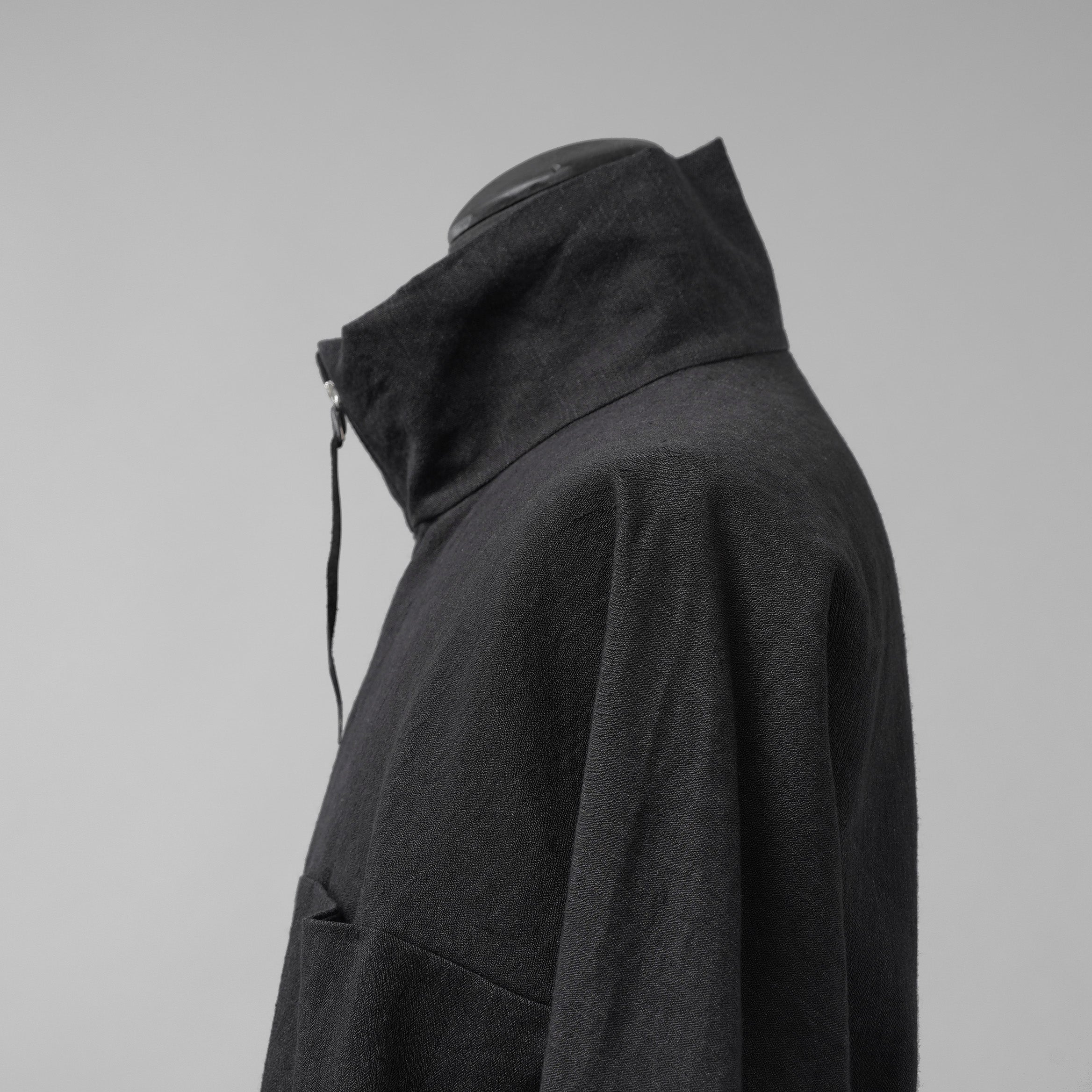 新品 m.a + エムエークロス / 25AW zipped tall collar shirt jacket / ジャケット / H252DZ/P / LWV / size 54 (BLACK)