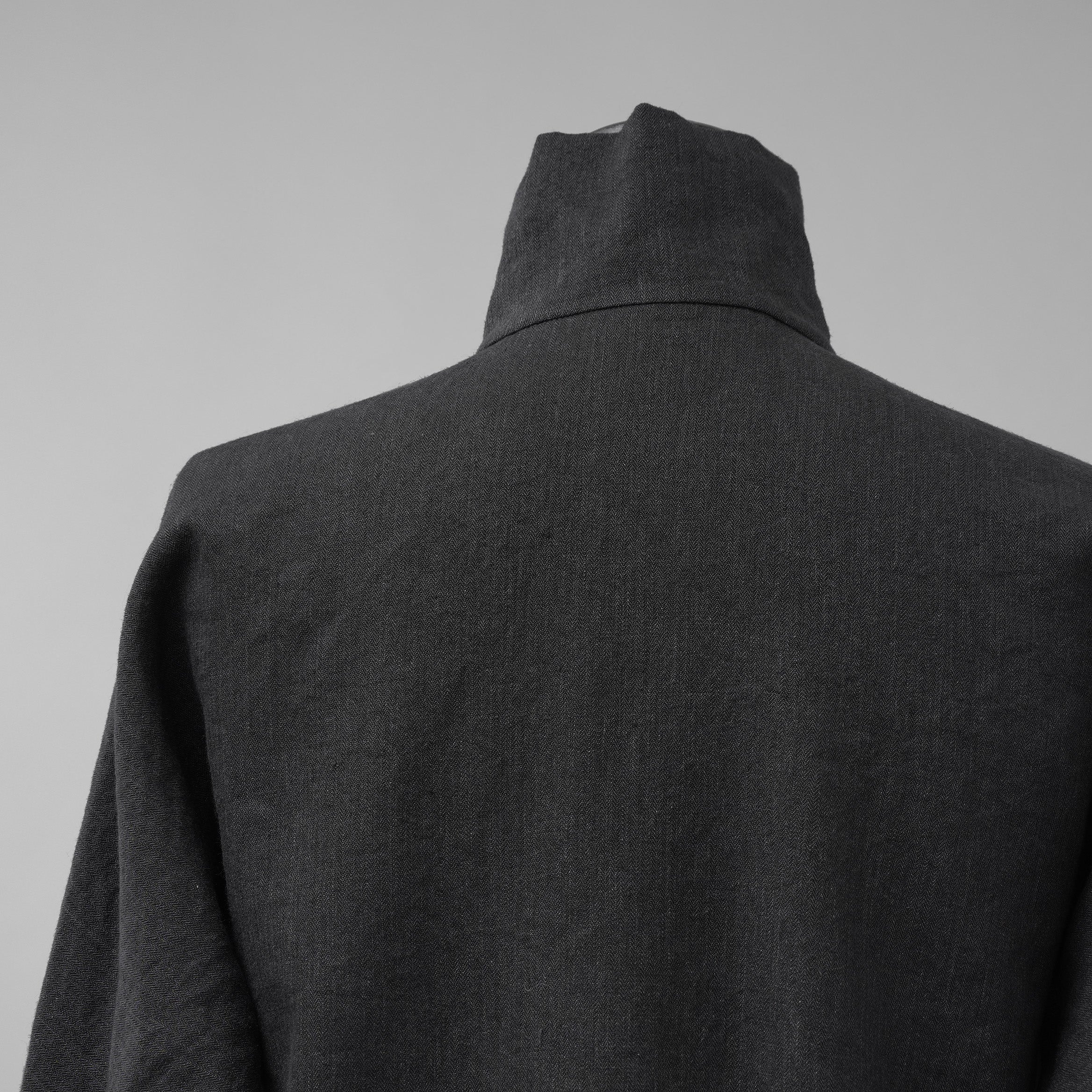 新品 m.a + エムエークロス / 25AW zipped tall collar shirt jacket / ジャケット / H252DZ/P / LWV / size 54 (BLACK)