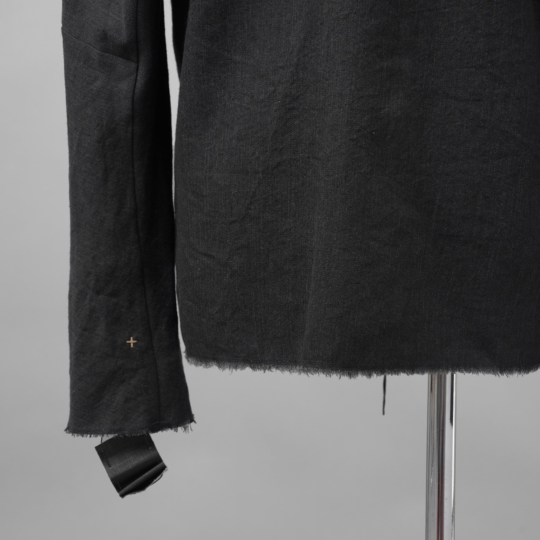 新品 m.a + エムエークロス / 25AW zipped tall collar shirt jacket / ジャケット / H252DZ/P / LWV / size 54 (BLACK)