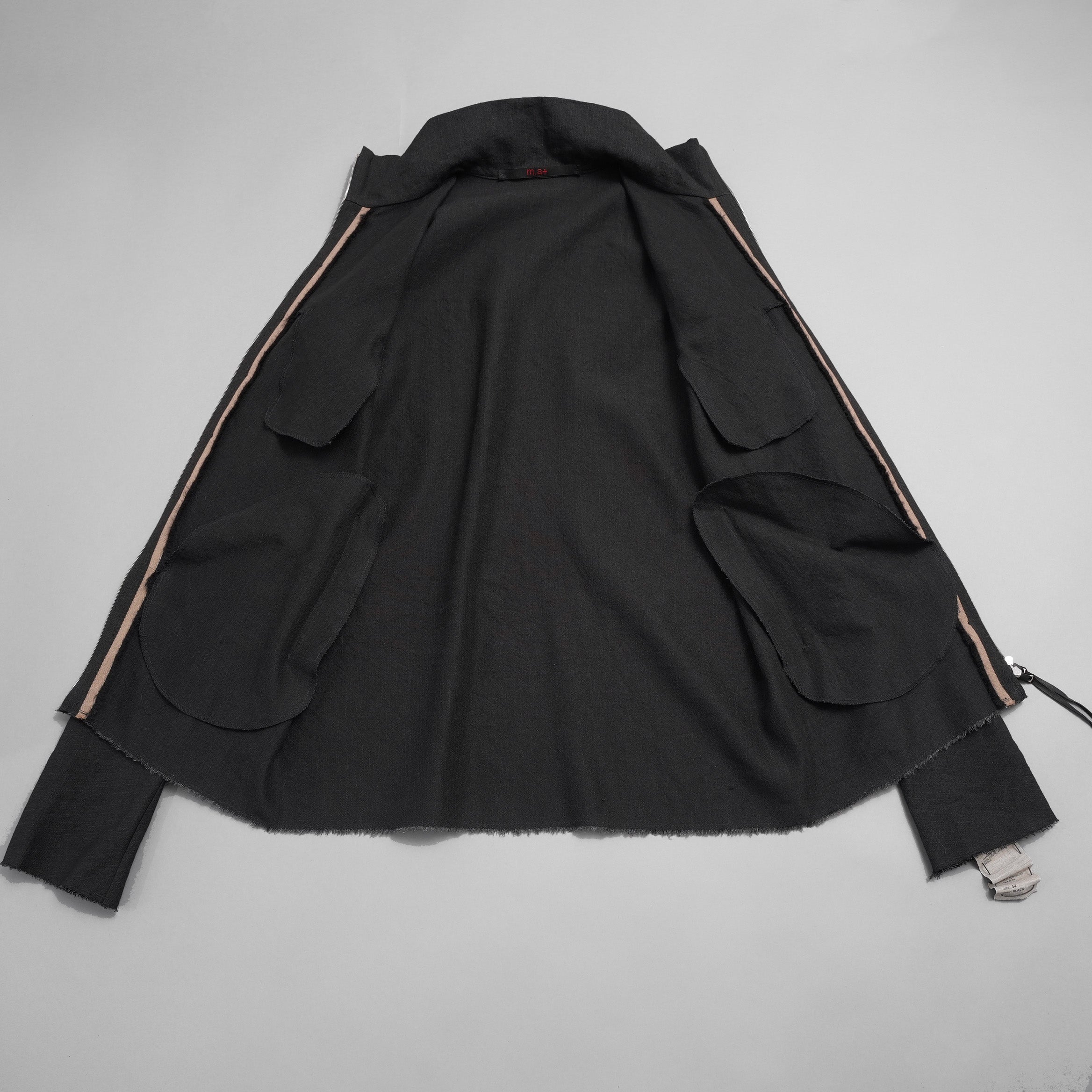 新品 m.a + エムエークロス / 25AW zipped tall collar shirt jacket / ジャケット / H252DZ/P / LWV / size 54 (BLACK)