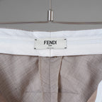 FENDI フェンディ / 美品 23AW ベージュ フランネルブレザー ジャケット パンツ セットアップ / FJ7450 AM3P / FR6511 AM3P / size 40 (BEIGE) レディース 352045-izm