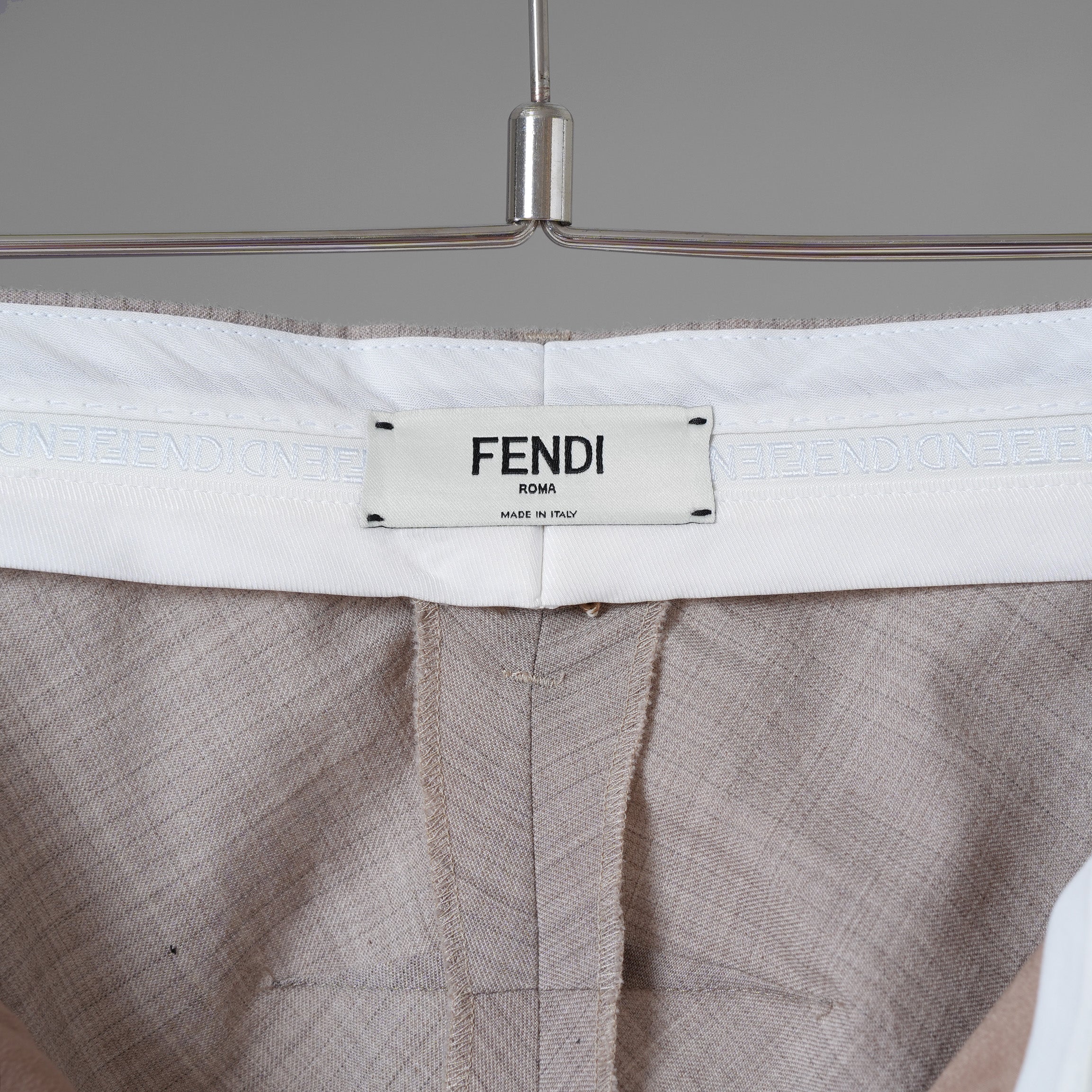 FENDI フェンディ / 美品 23AW ベージュ フランネルブレザー ジャケット パンツ セットアップ / FJ7450 AM3P / FR6511 AM3P / size 40 (BEIGE) レディース 352045-izm
