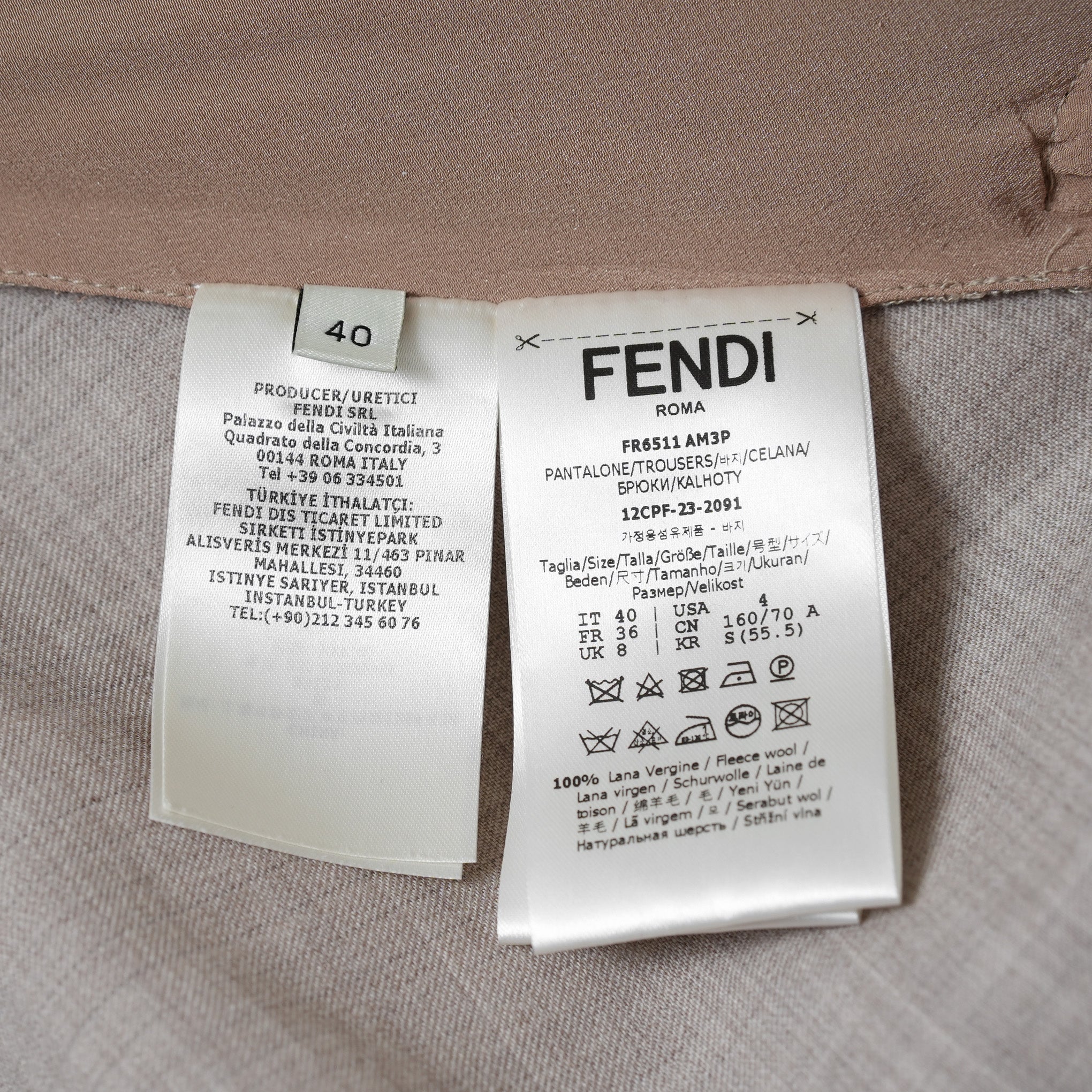 FENDI フェンディ / 美品 23AW ベージュ フランネルブレザー ジャケット パンツ セットアップ / FJ7450 AM3P / FR6511 AM3P / size 40 (BEIGE) レディース 352045-izm