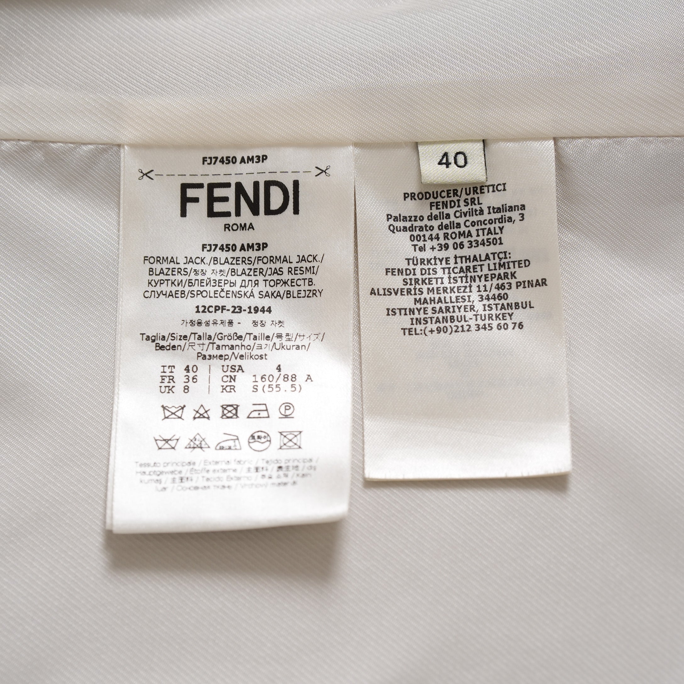 FENDI フェンディ / 美品 23AW ベージュ フランネルブレザー ジャケット パンツ セットアップ / FJ7450 AM3P / FR6511 AM3P / size 40 (BEIGE) レディース 352045-izm