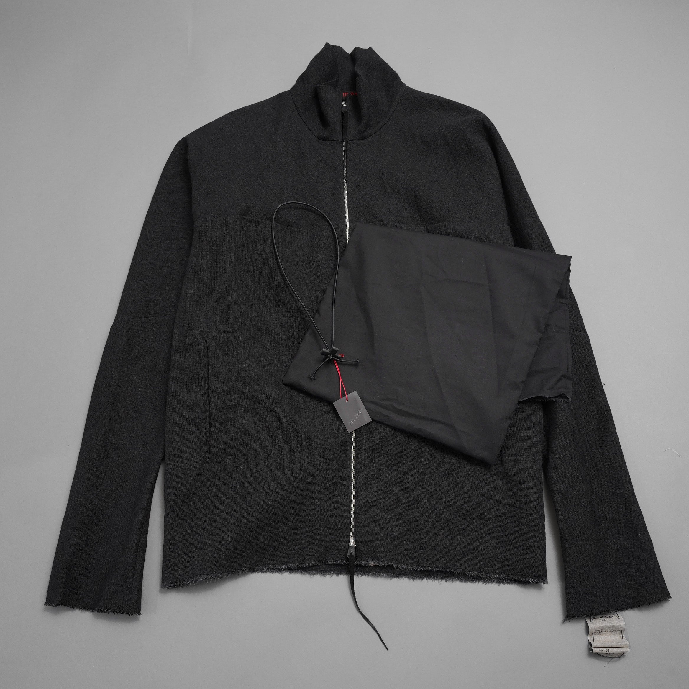 新品 m.a + エムエークロス / 25AW zipped tall collar shirt jacket / ジャケット / H252DZ/P / LWV / size 54 (BLACK)