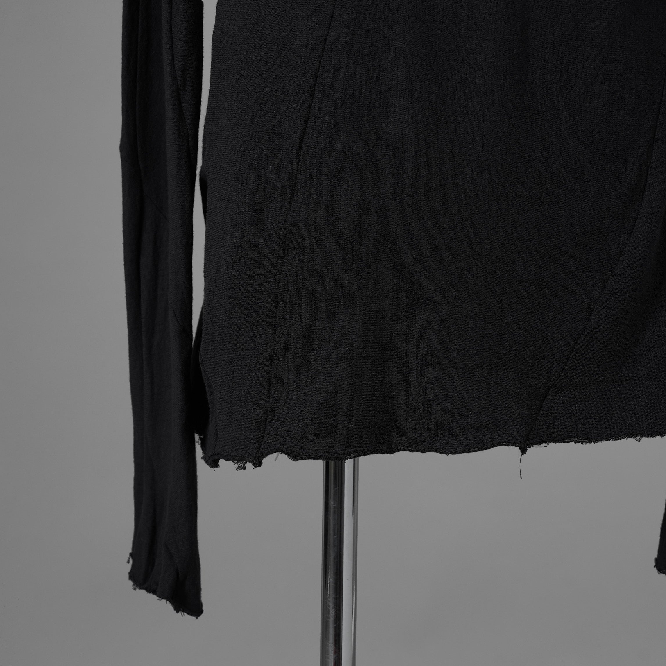 Leon Emanuel Blanck レオンエマニュエルブランク / 20AW Distortion Fitted Long Sleeve / Cotton Cashmere Knit / コットンカシミア 長袖 ニット / DIS-LT-03 / size 48 (BLACK) 352052-uen