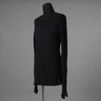 Leon Emanuel Blanck レオンエマニュエルブランク / 20AW Distortion Fitted Long Sleeve / Cotton Cashmere Knit / コットンカシミア 長袖 ニット / DIS-LT-03 / size 48 (BLACK) 352052-uen