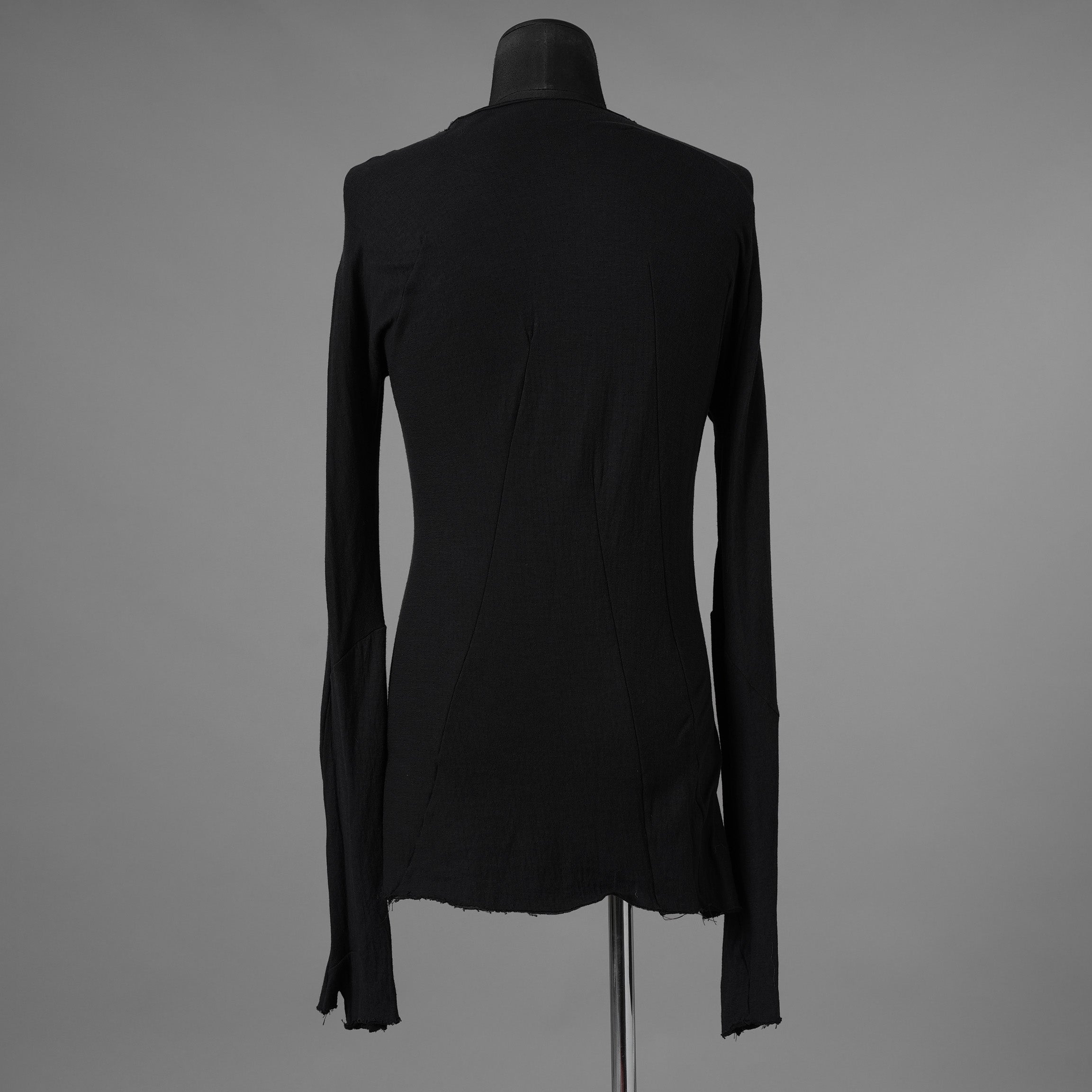 Leon Emanuel Blanck レオンエマニュエルブランク / 20AW Distortion Fitted Long Sleeve / Cotton Cashmere Knit / コットンカシミア 長袖 ニット / DIS-LT-03 / size 48 (BLACK) 352052-uen