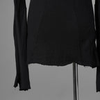 Leon Emanuel Blanck レオンエマニュエルブランク / 20AW Distortion Fitted Long Sleeve / Cotton Cashmere Knit / コットンカシミア 長袖 ニット / DIS-LT-03 / size 48 (BLACK) 352052-uen