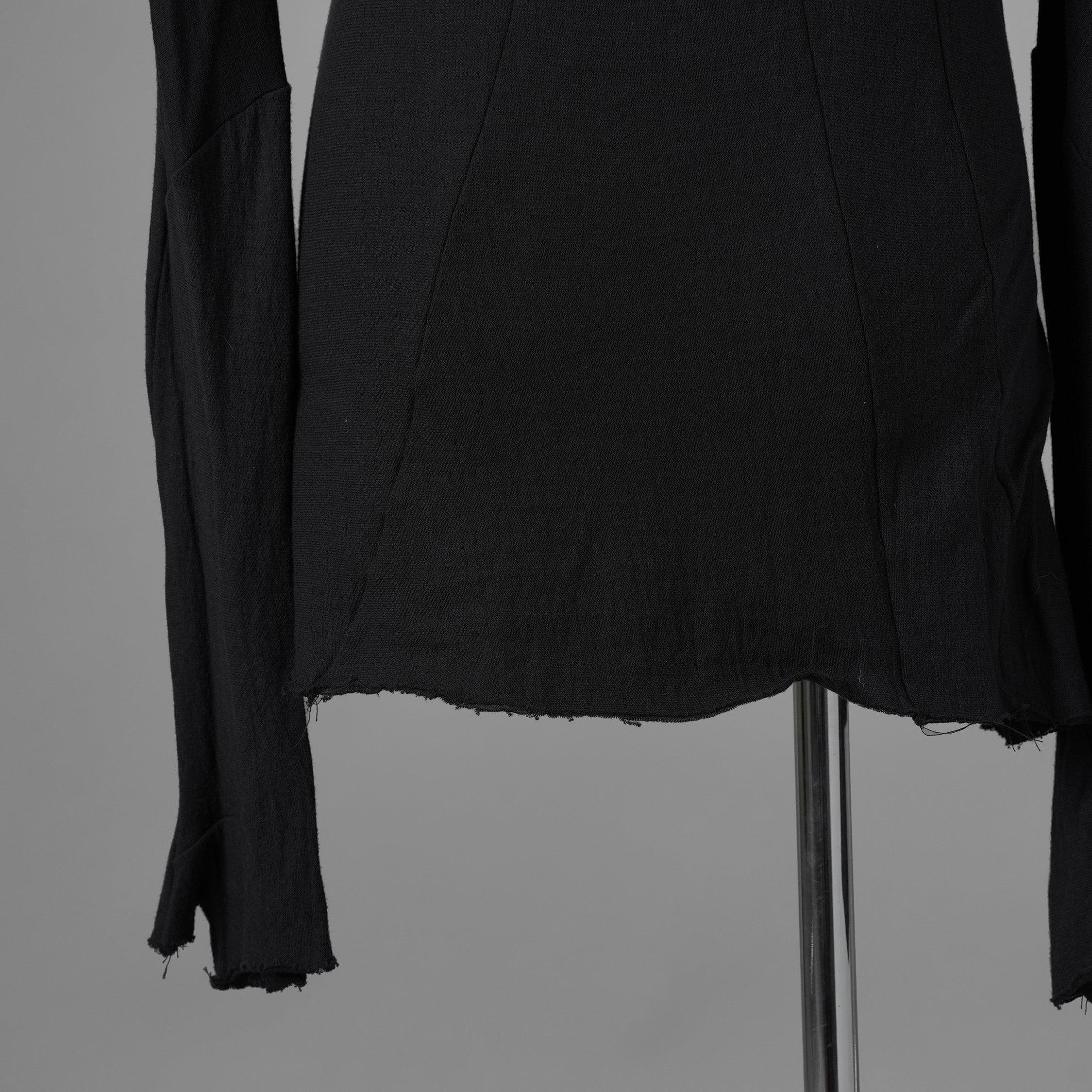 Leon Emanuel Blanck レオンエマニュエルブランク / 20AW Distortion Fitted Long Sleeve / Cotton Cashmere Knit / コットンカシミア 長袖 ニット / DIS-LT-03 / size 48 (BLACK) 352052-uen