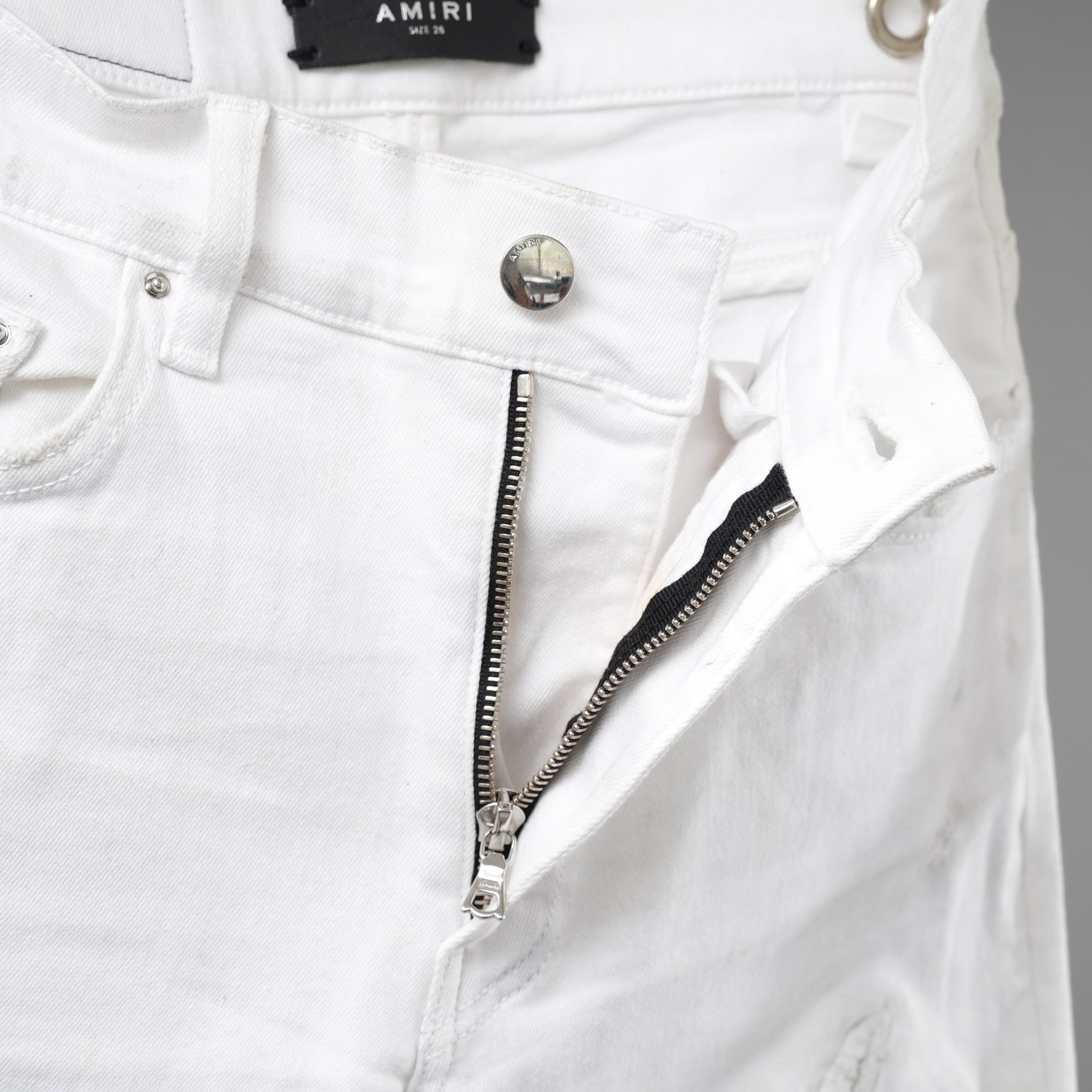 AMIRI アミリ / MX1 クラッシュ加工 スキニー パンツ / size 28 (WHITE)