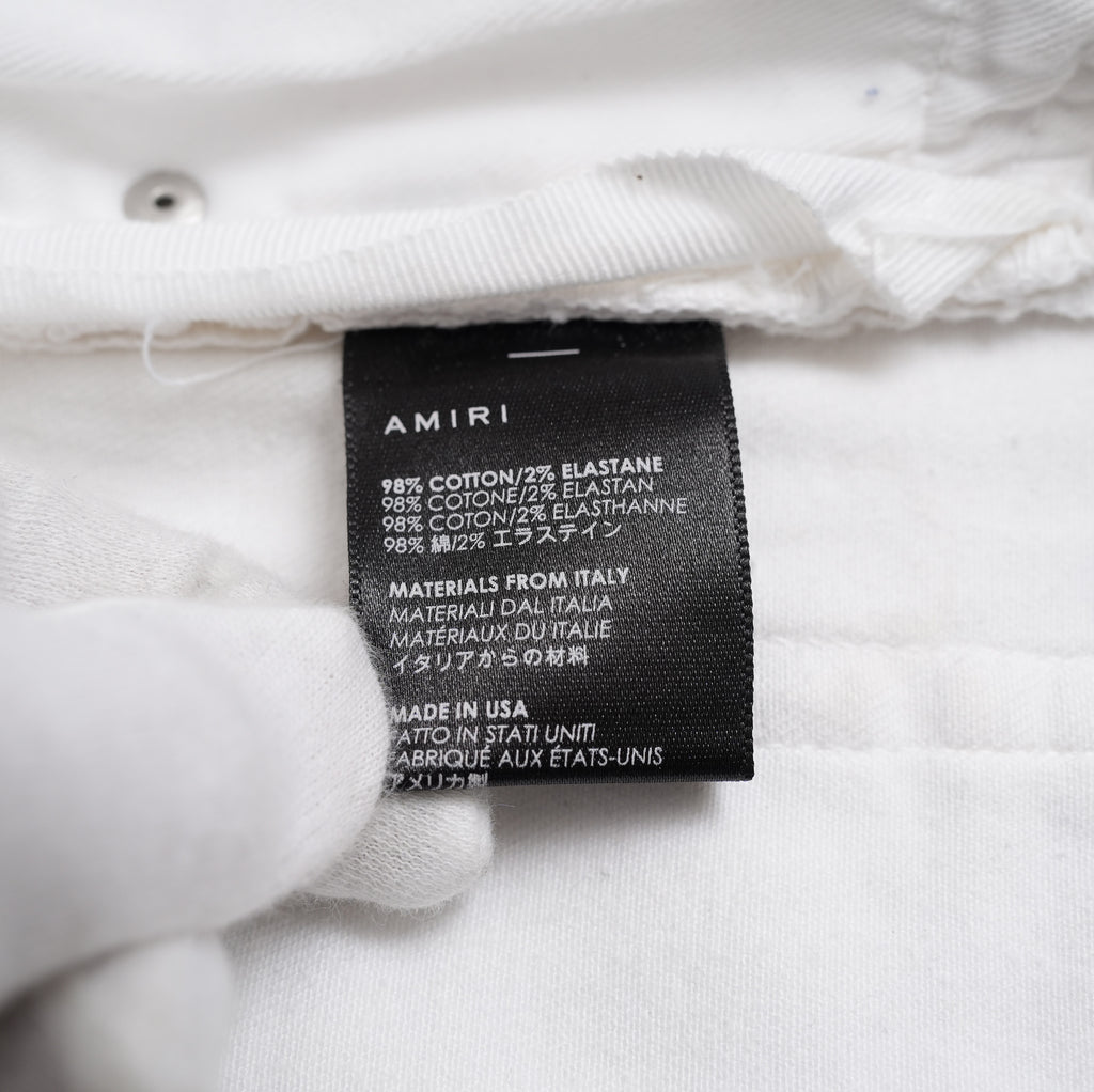AMIRI アミリ / MX1 クラッシュ加工 スキニー パンツ / size 28 (WHITE)