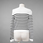 VALENTINO ヴァレンティノ / 21SS レースパネル ストライプ セーター  / WB3KC24I6HR_0AN / size M (WHITE×BLACK) レディース