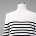 VALENTINO ヴァレンティノ / 21SS レースパネル ストライプ セーター  / WB3KC24I6HR_0AN / size M (WHITE×BLACK) レディース