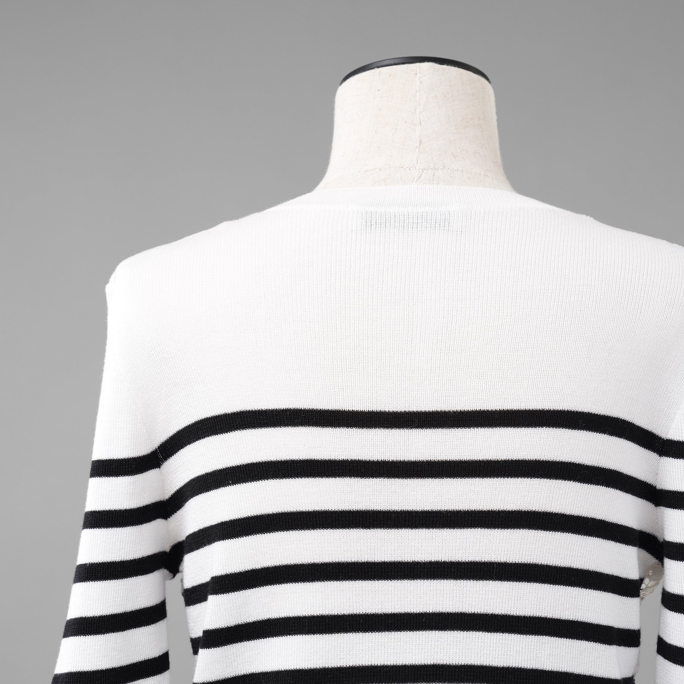 VALENTINO ヴァレンティノ / 21SS レースパネル ストライプ セーター  / WB3KC24I6HR_0AN / size M (WHITE×BLACK) レディース