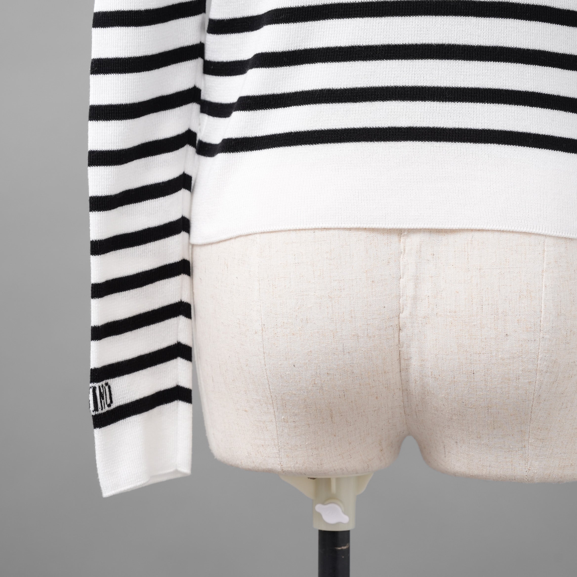 VALENTINO ヴァレンティノ / 21SS レースパネル ストライプ セーター  / WB3KC24I6HR_0AN / size M (WHITE×BLACK) レディース