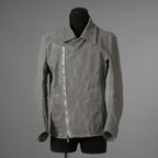 新品 希少 incarnation インカネーション / 24AW HORSE WHITE RG LEATHER W BREAST MOTO UNLINED PMT-5 / ホース レザー 白鞣し ライダース ジャケット/ size M B82(GRAY) 123012-alm