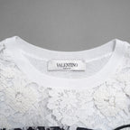 VALENTINO ヴァレンティノ / 21SS レースパネル ストライプ セーター  / WB3KC24I6HR_0AN / size M (WHITE×BLACK) レディース