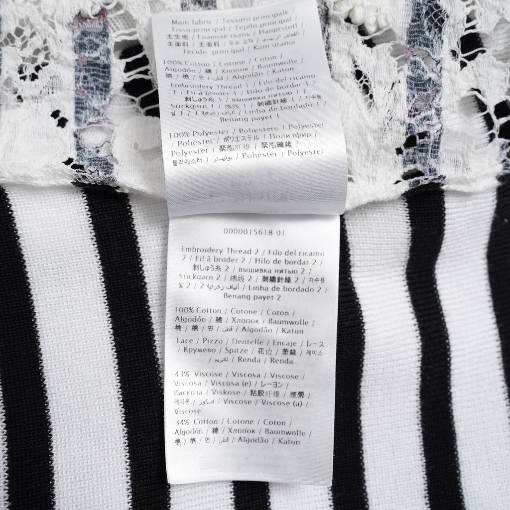 VALENTINO ヴァレンティノ / 21SS レースパネル ストライプ セーター  / WB3KC24I6HR_0AN / size M (WHITE×BLACK) レディース