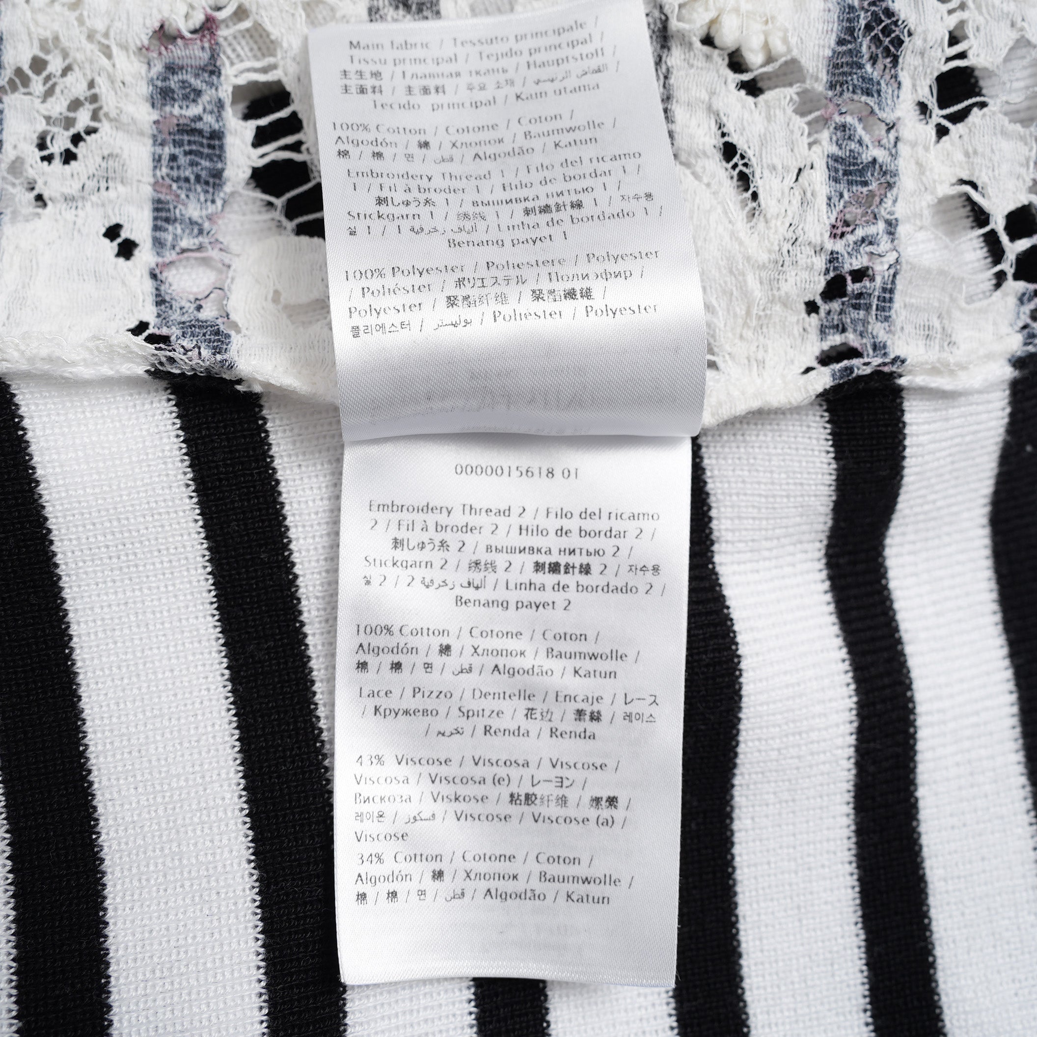 VALENTINO ヴァレンティノ / 21SS レースパネル ストライプ セーター  / WB3KC24I6HR_0AN / size M (WHITE×BLACK) レディース