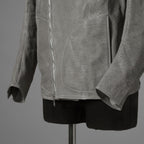 新品 希少 incarnation インカネーション / 24AW HORSE WHITE RG LEATHER W BREAST MOTO UNLINED PMT-5 / ホース レザー 白鞣し ライダース ジャケット/ size M B82(GRAY) 123012-alm