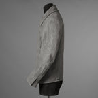 新品 希少 incarnation インカネーション / 24AW HORSE WHITE RG LEATHER W BREAST MOTO UNLINED PMT-5 / ホース レザー 白鞣し ライダース ジャケット/ size M B82(GRAY) 123012-alm