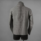 新品 希少 incarnation インカネーション / 24AW HORSE WHITE RG LEATHER W BREAST MOTO UNLINED PMT-5 / ホース レザー 白鞣し ライダース ジャケット/ size M B82(GRAY) 123012-alm