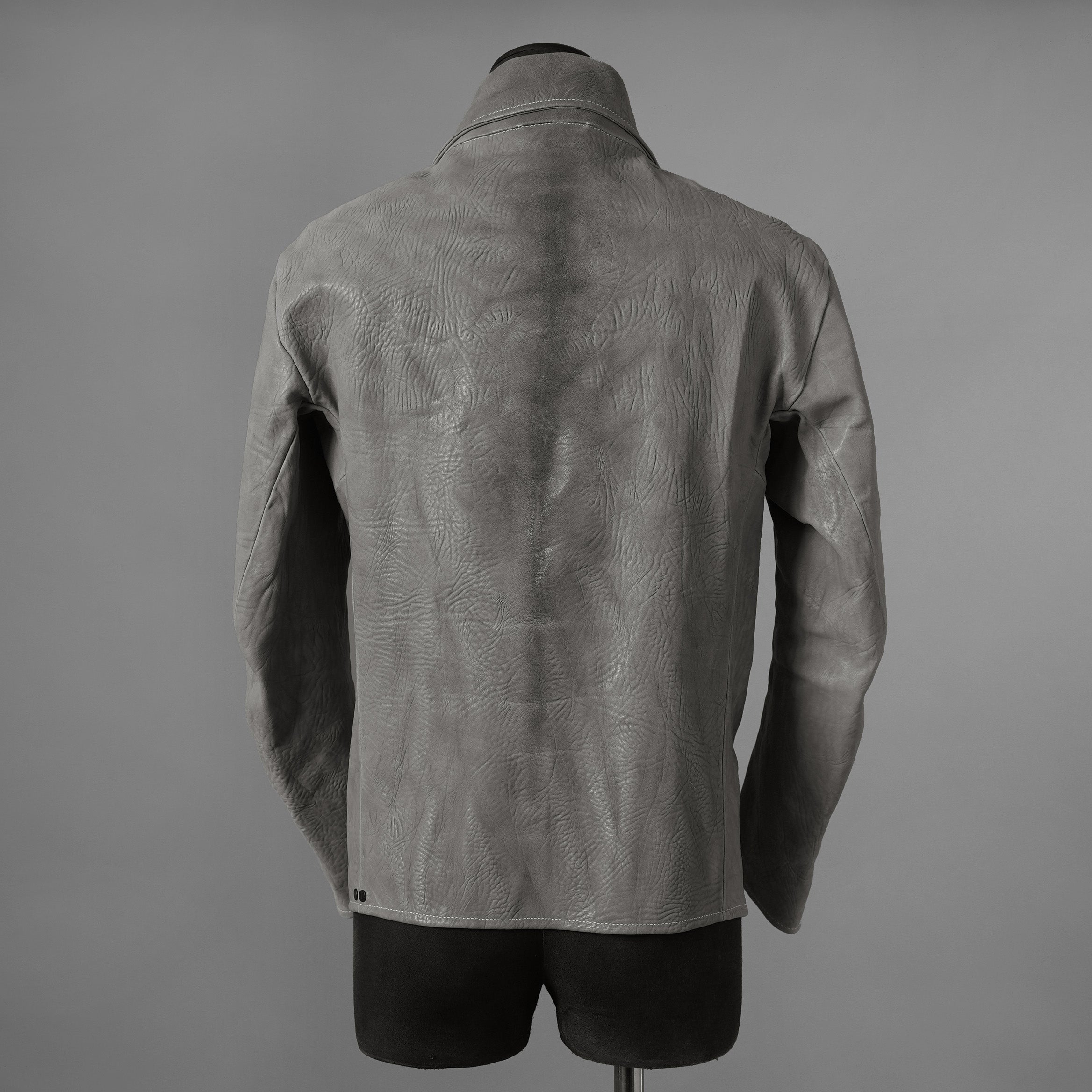 新品 希少 incarnation インカネーション / 24AW HORSE WHITE RG LEATHER W BREAST MOTO UNLINED PMT-5 / ホース レザー 白鞣し ライダース ジャケット/ size M B82(GRAY) 123012-alm
