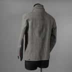 新品 希少 incarnation インカネーション / 24AW HORSE WHITE RG LEATHER W BREAST MOTO UNLINED PMT-5 / ホース レザー 白鞣し ライダース ジャケット/ size M B82(GRAY) 123012-alm