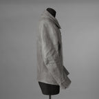 新品 希少 incarnation インカネーション / 24AW HORSE WHITE RG LEATHER W BREAST MOTO UNLINED PMT-5 / ホース レザー 白鞣し ライダース ジャケット/ size M B82(GRAY) 123012-alm