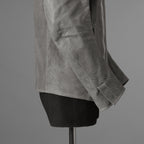 新品 希少 incarnation インカネーション / 24AW HORSE WHITE RG LEATHER W BREAST MOTO UNLINED PMT-5 / ホース レザー 白鞣し ライダース ジャケット/ size M B82(GRAY) 123012-alm