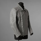 新品 希少 incarnation インカネーション / 24AW HORSE WHITE RG LEATHER W BREAST MOTO UNLINED PMT-5 / ホース レザー 白鞣し ライダース ジャケット/ size M B82(GRAY) 123012-alm