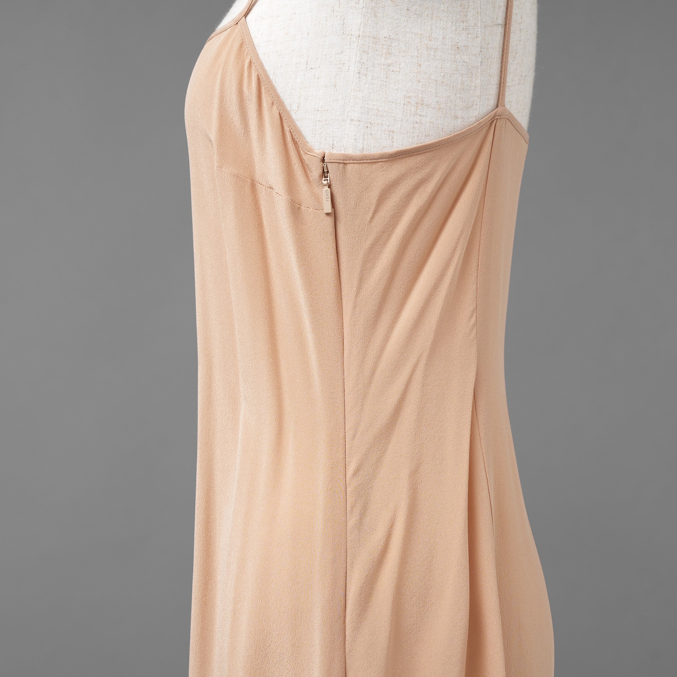 FENDI フェンディ /美品 20SS Belted Draped Pleated Printed Silk-Chiffon Midi Dress ベルト付き プリント シルクシフォン ミディドレス ワンピース/ FDA651 A5XF / size 40 (OLIVE GREEN) レディース
