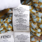 FENDI フェンディ /美品 20SS Belted Draped Pleated Printed Silk-Chiffon Midi Dress ベルト付き プリント シルクシフォン ミディドレス ワンピース/ FDA651 A5XF / size 40 (OLIVE GREEN) レディース